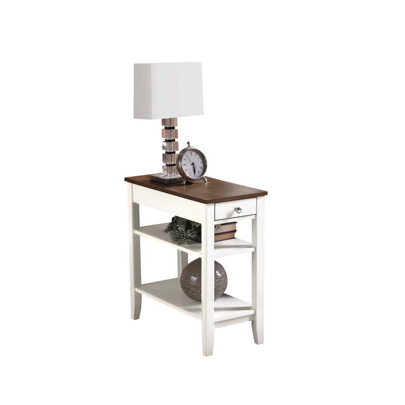 Convenience Concepts American Heritage 1 Drawer Chairside End Table with Shelves