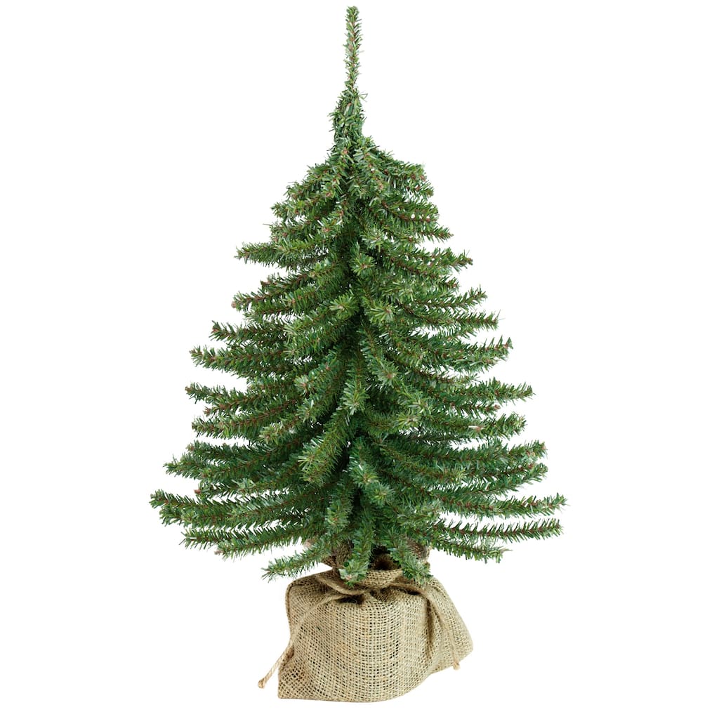 18" Potted Downswept Mini Village Pine Medium Artificial Tree - 1.5 Foot