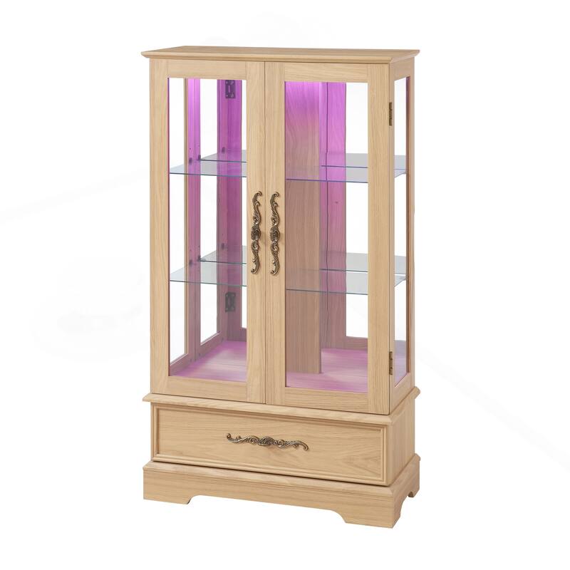 Exquisite Lighted Display Cabinet with Multiple Features for Stylish Storage