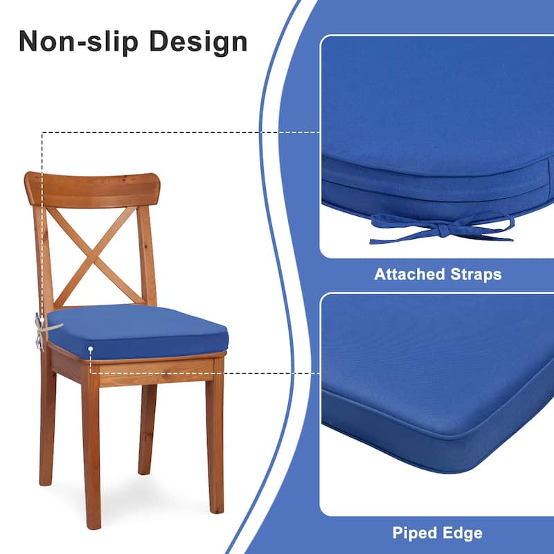 Aoodor Outdoor Chair Cushion Soft and Fade-resistant Polyester Set of 2 - 20''x19''