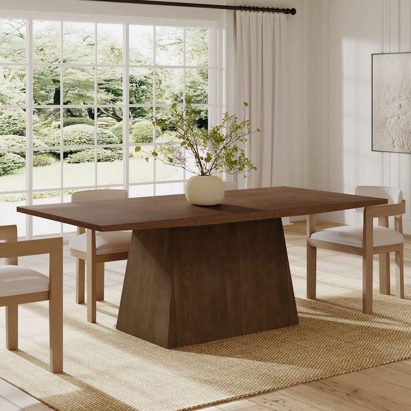 Christopher Knight Home - Lowell Modern Wooden Pedestal Dining Table - Walnut