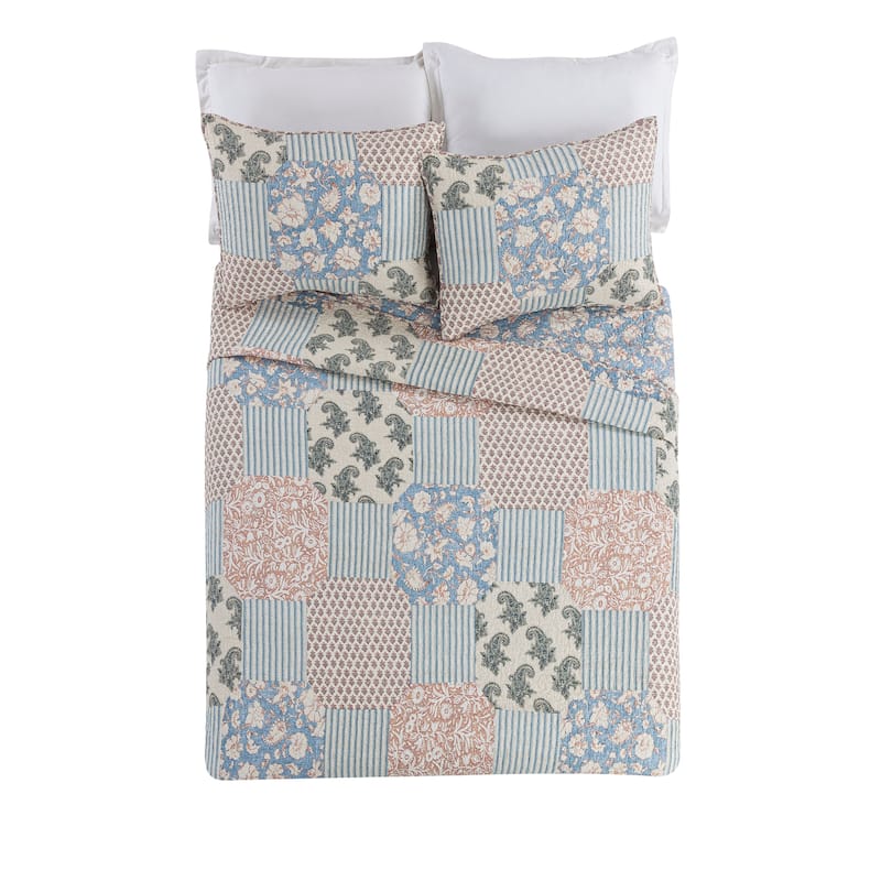 Mary Jane's Home Provencal Rose 3 Pieces Quilt Set