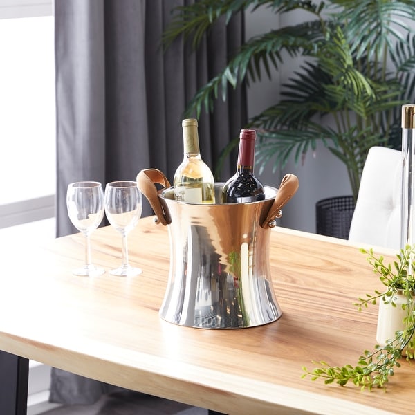 Silver Stainless Steel Champagne Single Bottle Ice Bucket with