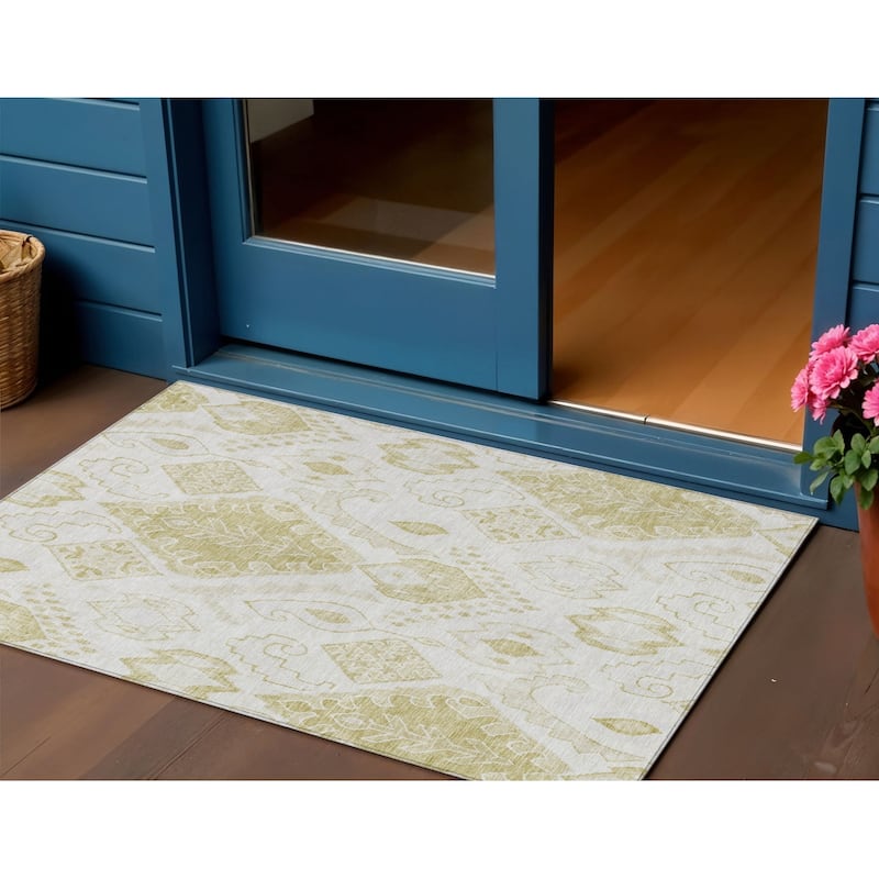 HomeRoots Moroccan Transitional Rectangle Outdoor Rug - 3' x 5'