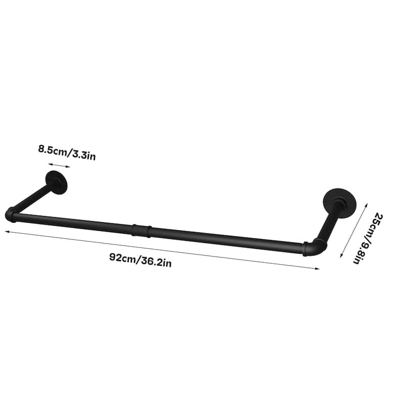 Set of 2 Metal Wall Mounted Clothes Rack - 36.2x9.8 inch