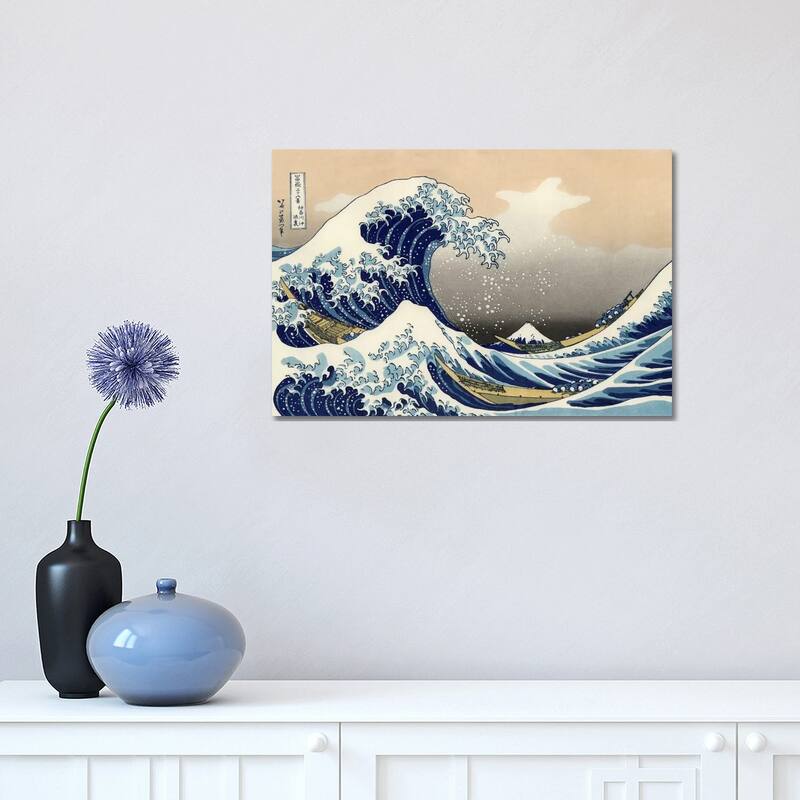 iCanvas "The Great Wave at Kanagawa, 1829" by Katsushika Hokusai Canvas Print - 12x18x1.5