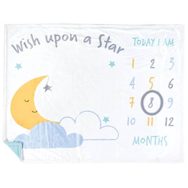 slide 1 of 1, Hudson Baby Infant Plush Holiday and Milestone Blanket, Wish Upon A Star, One Size - Wish Upon A Star - One Size One Size - Wish Upon A Star