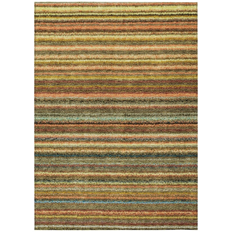 HomeRoots Striped Transitional Rectangle Outdoor Rug