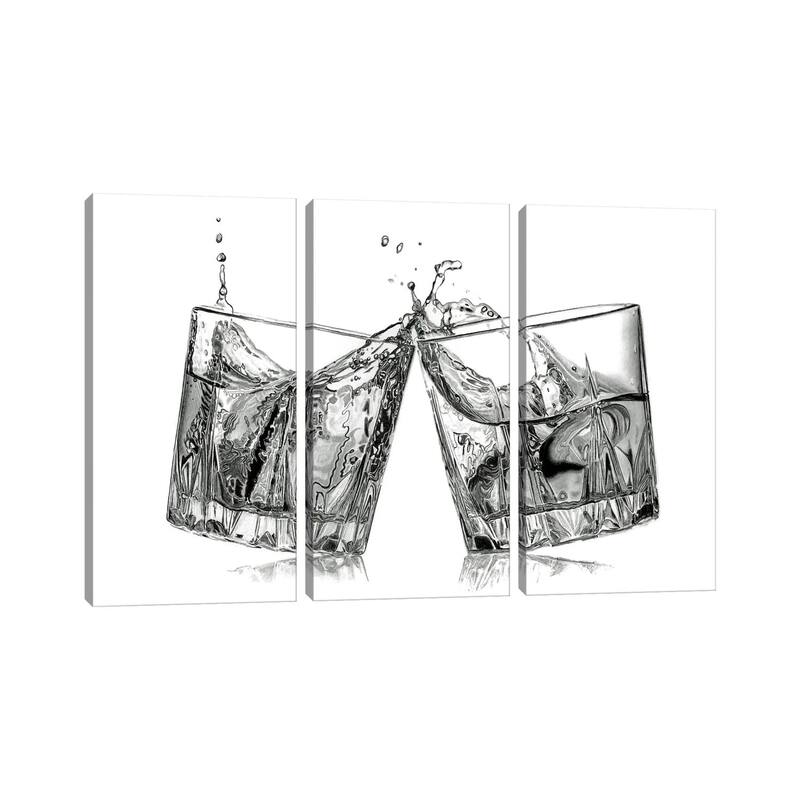 iCanvas "Bourbon Cheers" by Paul Stowe 3-Piece Canvas Wall Art Set