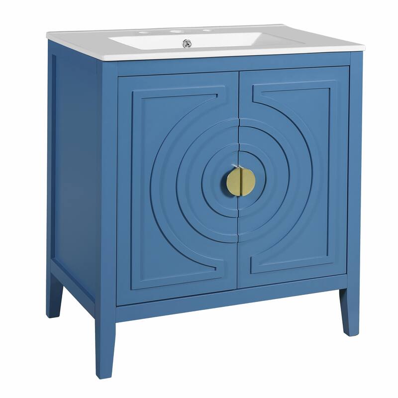 30" Bathroom Storage Cabinet with 2 Soft Closing Doors, Organizer, Hidden Drawer and Adjustable Shelf