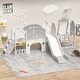 preview thumbnail 10 of 14, Toddler Kids Slide Playground for Age 1-4 with Basketball Hoop, Swing