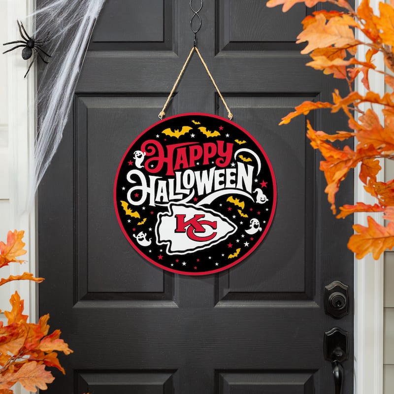 Kansas City Chiefs 18" x 18" Halloween Door Décor Wall Sign