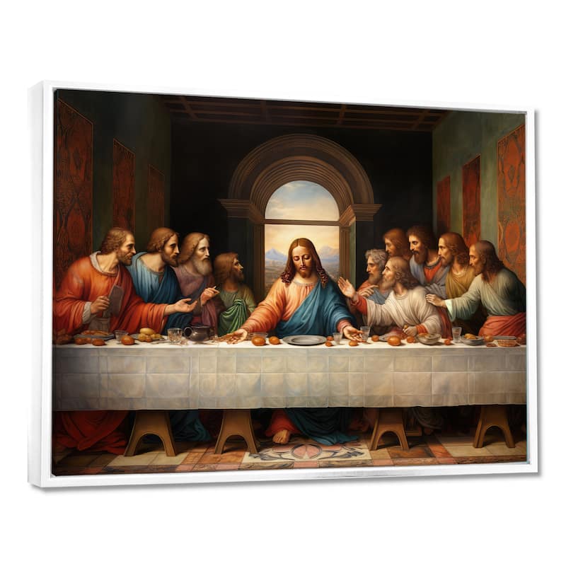 Designart "Masterpiece The Last Supper Of Today" Spiritual Framed Wall Decor