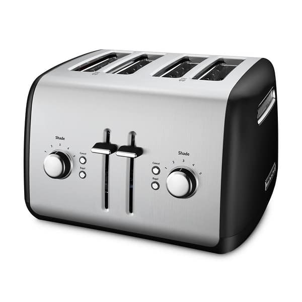 slide 2 of 10, KitchenAid Refurbished 4-Slice Toaster with Manual High-Lift Lever, RKMT4115 Onyx Black