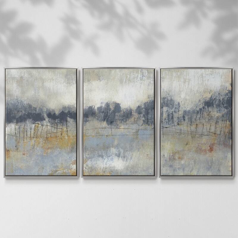 Cool Grey Horizon II - Multi Piece Framed Canvas