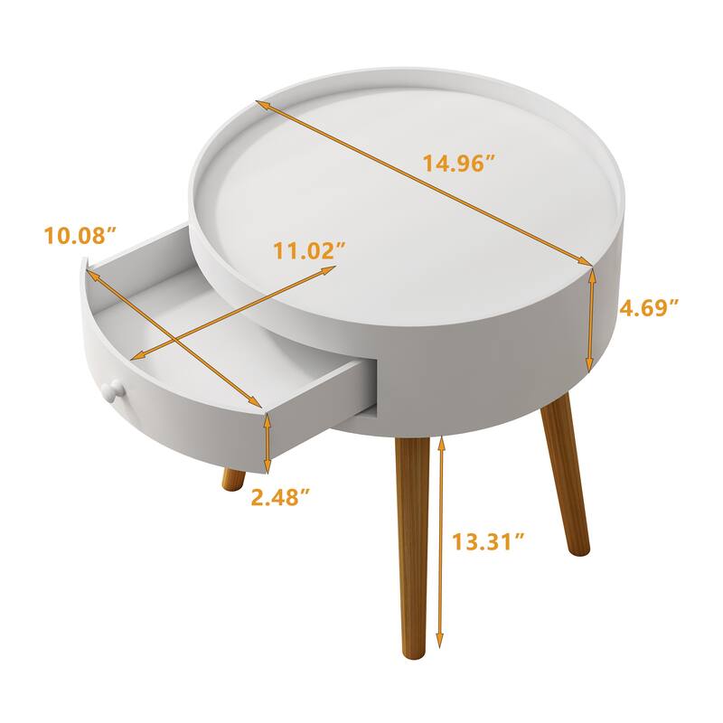 Modern Coffee Table Bedside Table, Sofa Side Table with Drawer