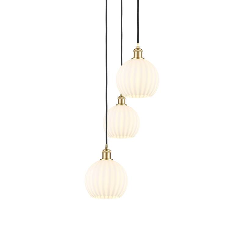 Innovations Lighting 113B-3P-31-15 White Venetian Pendant White - Satin Gold