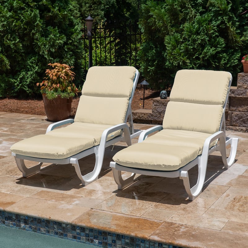 Casual Cushion Sunbrella® Fabric 1-Piece Outdoor Chaise Cushion, 22.5"W x 74"L - 22.5"W x 74"L