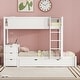 preview thumbnail 1 of 15, Stylish Design Wood Bunk Bed with Maximized Storage Space, Build-in Ladder and Desk, White White