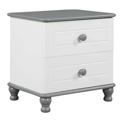 Wooden Nightstand with Two Drawers