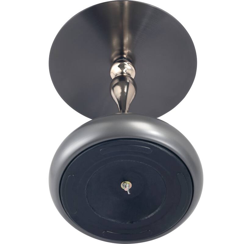 Savoy Round Side Table Stainless-Steel Black Top and Pedestal Base for Home Office Living Room