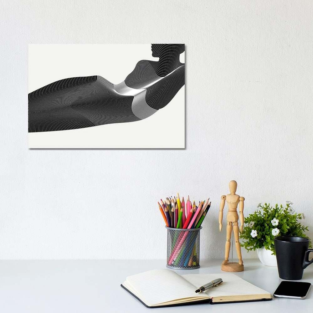 iCanvas "Black Nude Stripes" by Addillum Canvas Print
