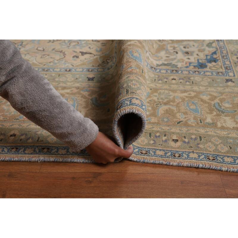 Traditional Mashad Persian Area Rug Hand-Knotted Wool Carpet - 9'7"x 12'3"