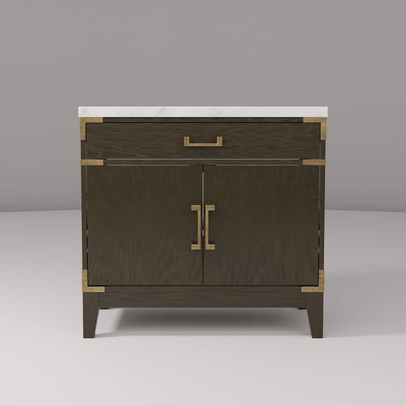 Laurel Bath Vanity with Carrara Marble Top and Sink