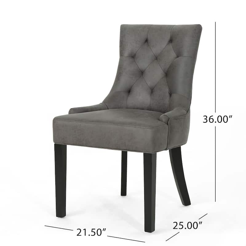Tufted Dining Chairs, Modern Kitchen Armless Dining Chairs Set of 2