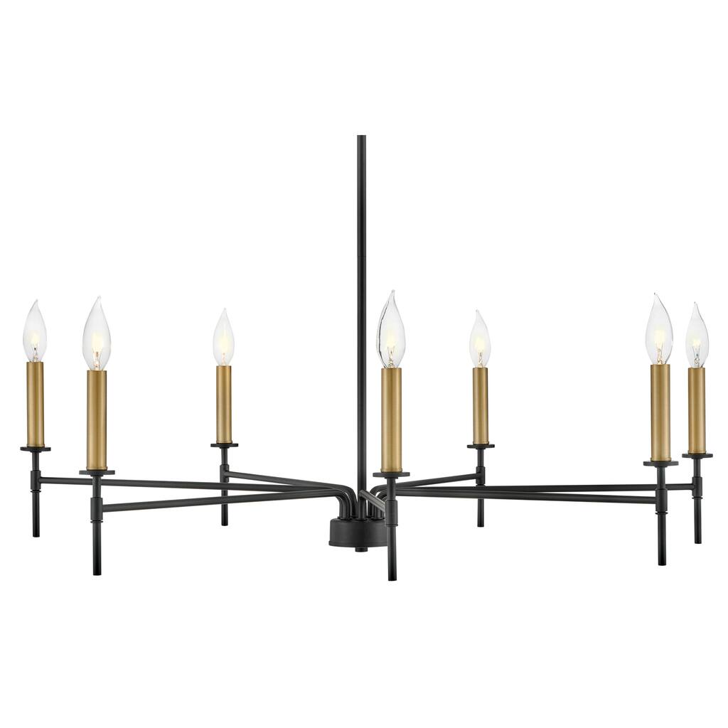 Lark 83077 Hux 7 Light 36" Wide Taper Candle Style Chandelier