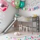preview thumbnail 1 of 10, Twin Size Low Loft Bed with Ladder and Removable Slide, Space-Saving Design Grey