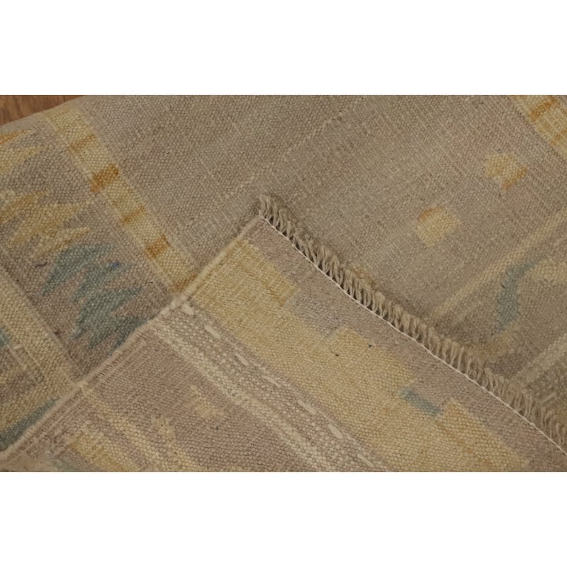 Hand Woven Oriental 100% Wool Carpet Southwestern Tribal Yellow & Gold Kilim Runner Rug - 7' 9'' X 2' 2''