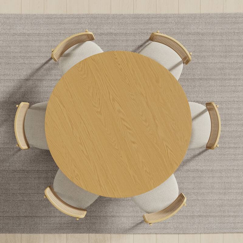 Solid Wood Round Dining Table Kitchen Table for Living/Dining Room Coffee Office
