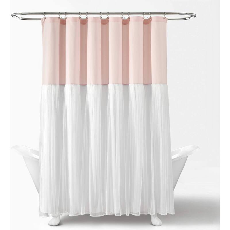 Modern Hotel Grade No Hook Shower Curtain, 71x74, White, Snap-in Liner