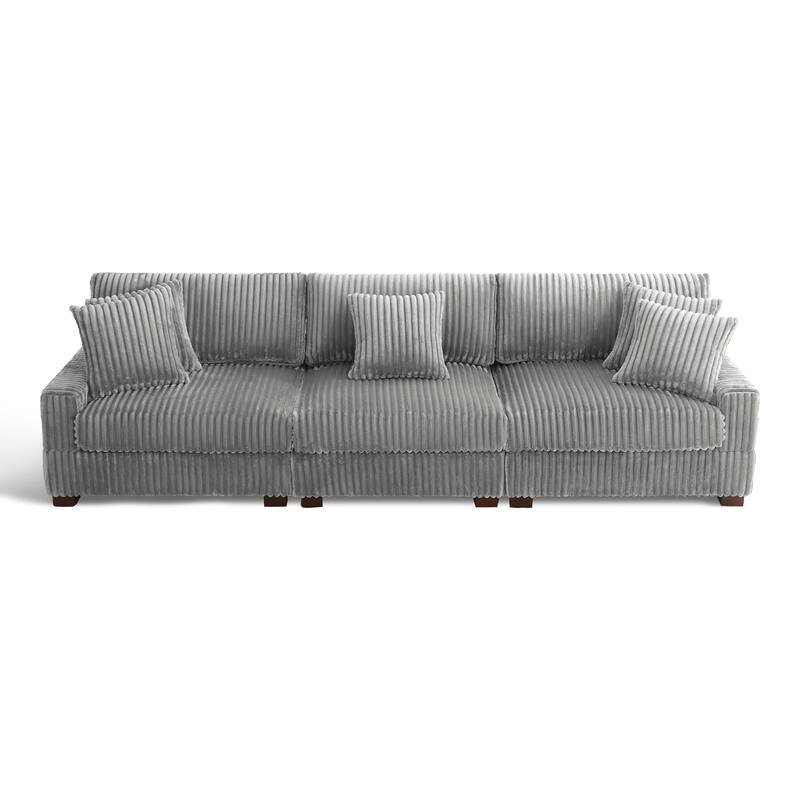 118.3" W Upholstered Sectional Modular Sofa with Pillows