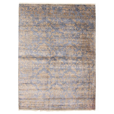 ECARPETGALLERY Hand-knotted Heritage Grey Silk Rug - 5'5 x 7'8