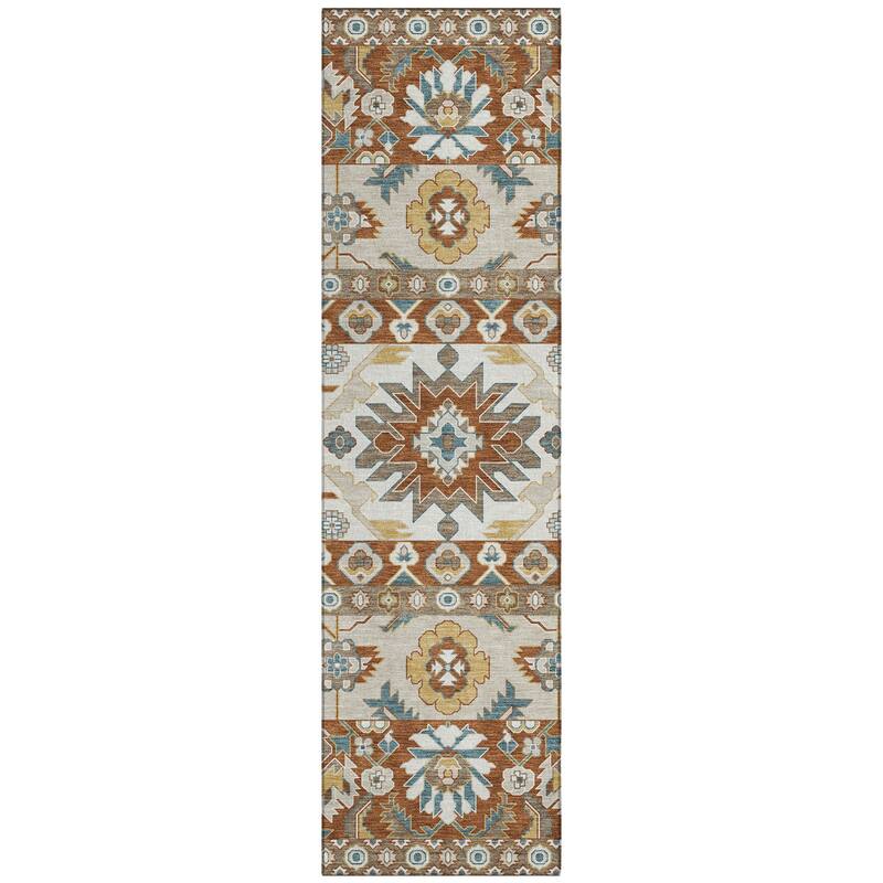 Machine Washable Indoor/ Outdoor Traditional Aspen Chantille Rug
