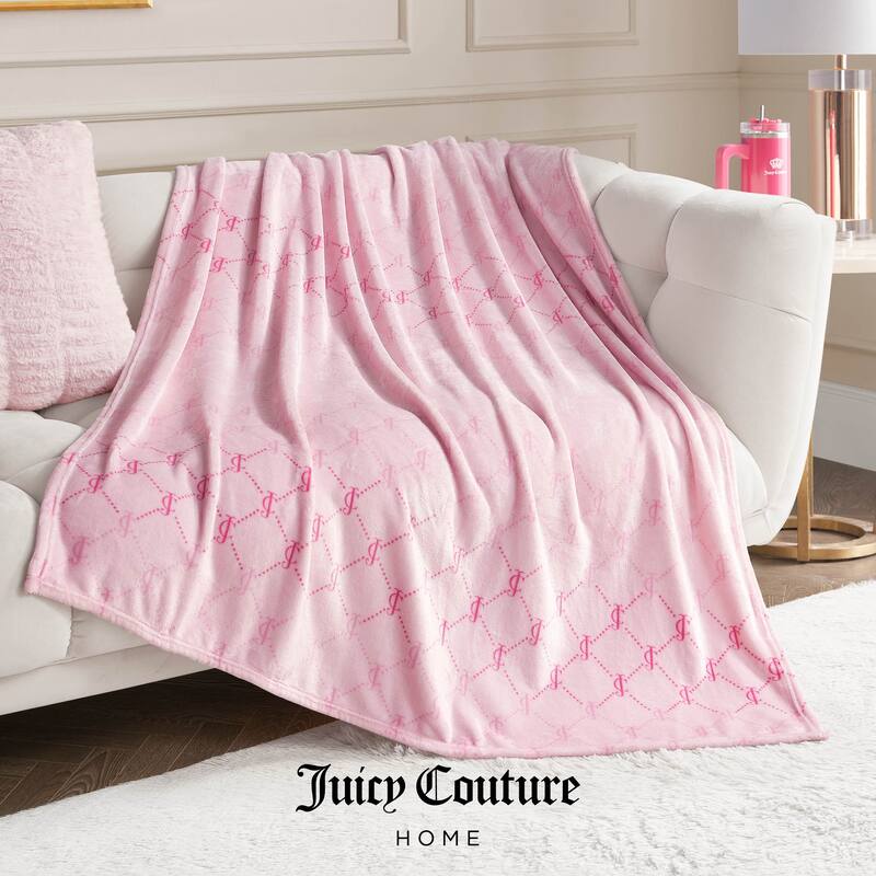Juicy Couture Holiday Plush Throw Blankets