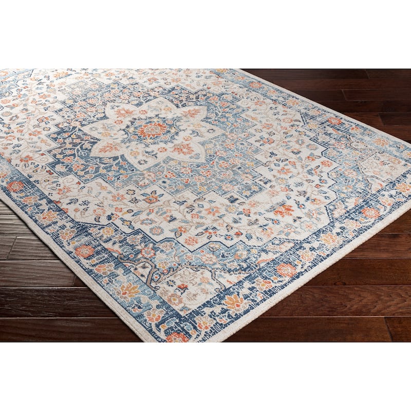 Livabliss Manel Indoor/ Outdoor Floral Medallion Area Rug