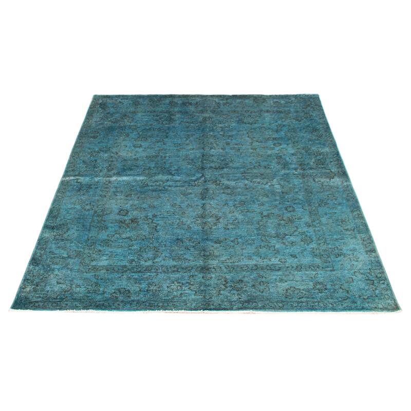 ECARPETGALLERY Hand-knotted Vibrance Turquoise Wool Rug - 6'5 x 8'0