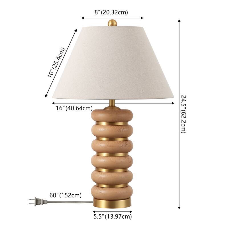 SAFAVIEH Selene 25-inch Resin & Metal Table Lamp (LED Bulb Included) - 16"W x 16"D x 25"H