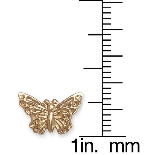 Curata 14k Yellow Gold Children's Butterfly Earrings