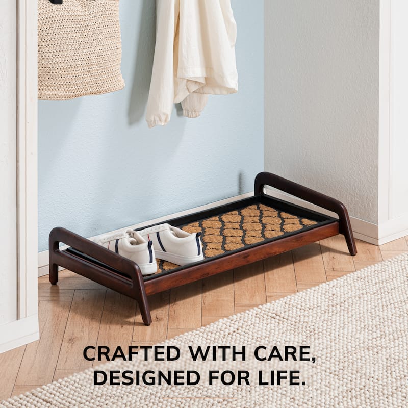 Jani Single-Tier Brown Stand 3-Pair Rubber Boot Tray
