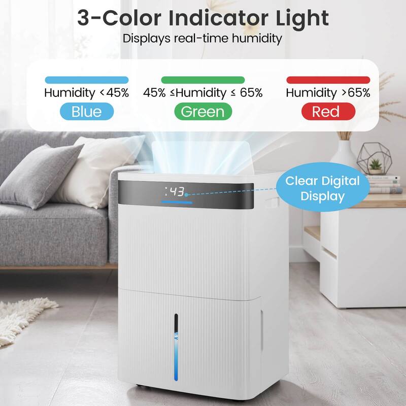Costway 74 Pints Dehumidifier for Home 4500 Sq.Ft Dehumidifier with - See Details