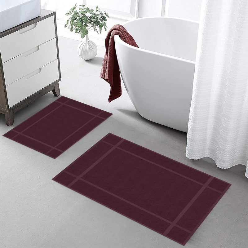 Bath Mat 1350GSM Pure Cotton Thick Soft Absorbent by Ample Decor - Brown