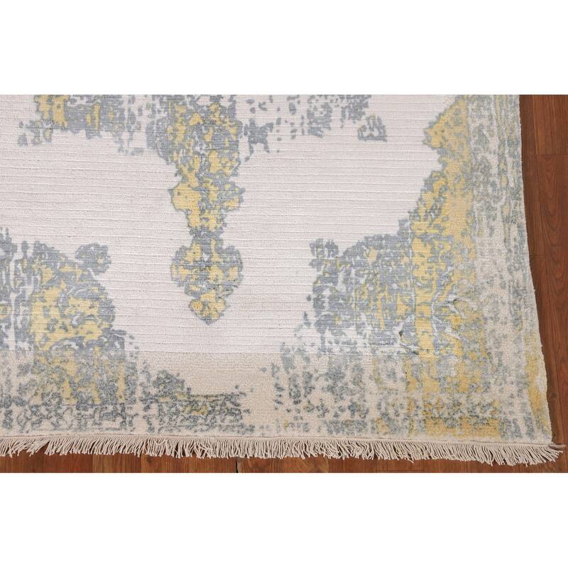 All-Over Abstract Area Rug Handmade Wool Carpet - 3'11"x 5'8"