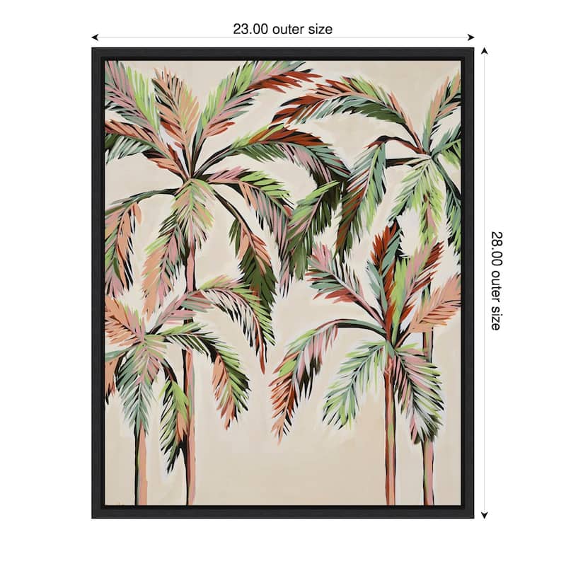 Palm Trees by Dani Heyward Framed Canvas Wall Art Print - Black