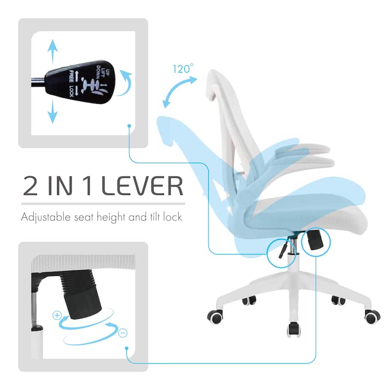 Porthos Home Cole Ergonomic Mesh Office Chair with Nylon Base and Tilt Mechanism