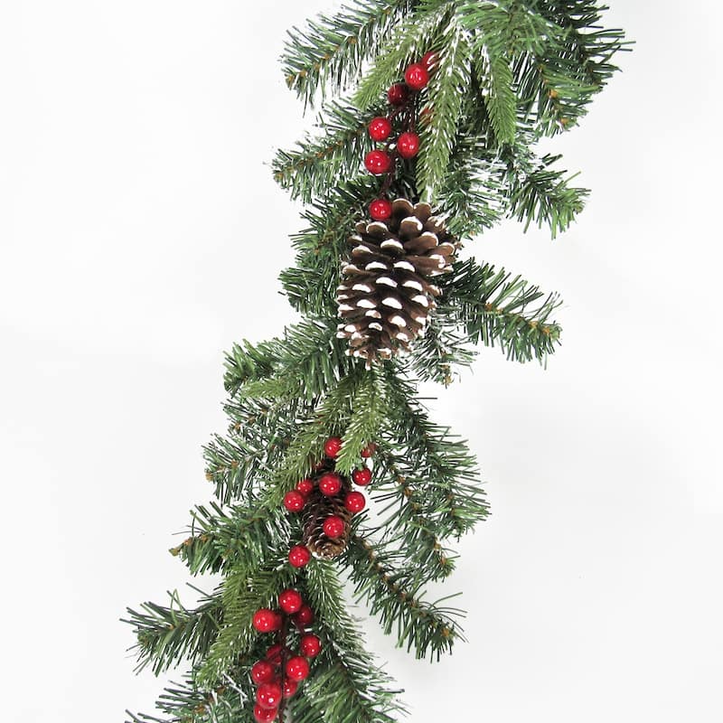 6ft Artificial Mixed Frosted Berry Pine Cone & Pine Christmas Garland - 72" L x 9" W x 6" DP