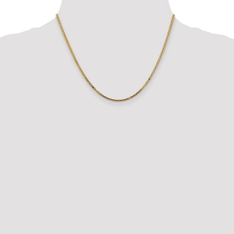 Curata 14k Yellow Gold Italian 1.8mm or 2.2mm Woven Bismark Chain Necklace - 16" 18" 20" 24"